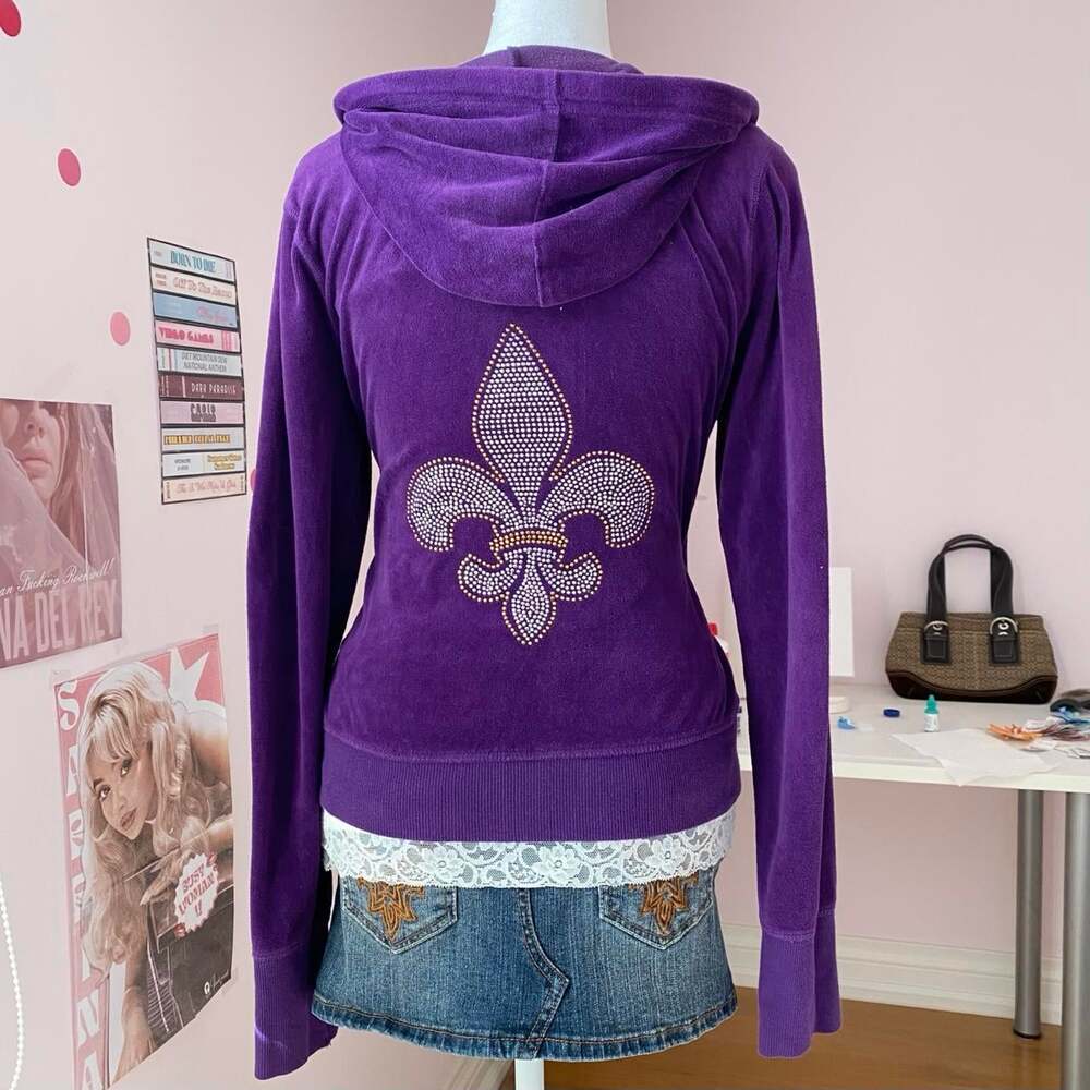 Jenni by Jennifer Moore Women's Purple and Silver Hoodie